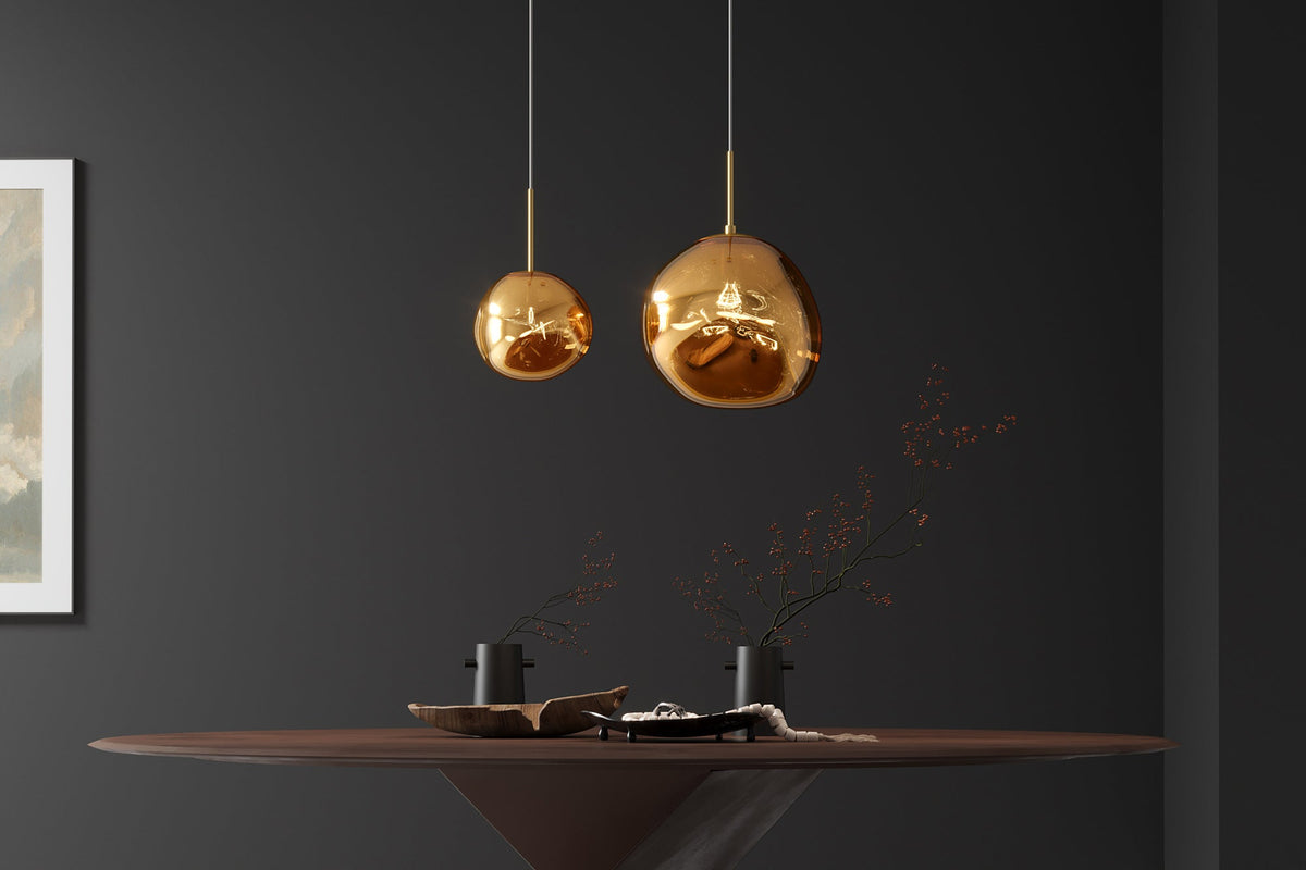 Pendant lamp LIQUID DIAMOND 35cm glass gold