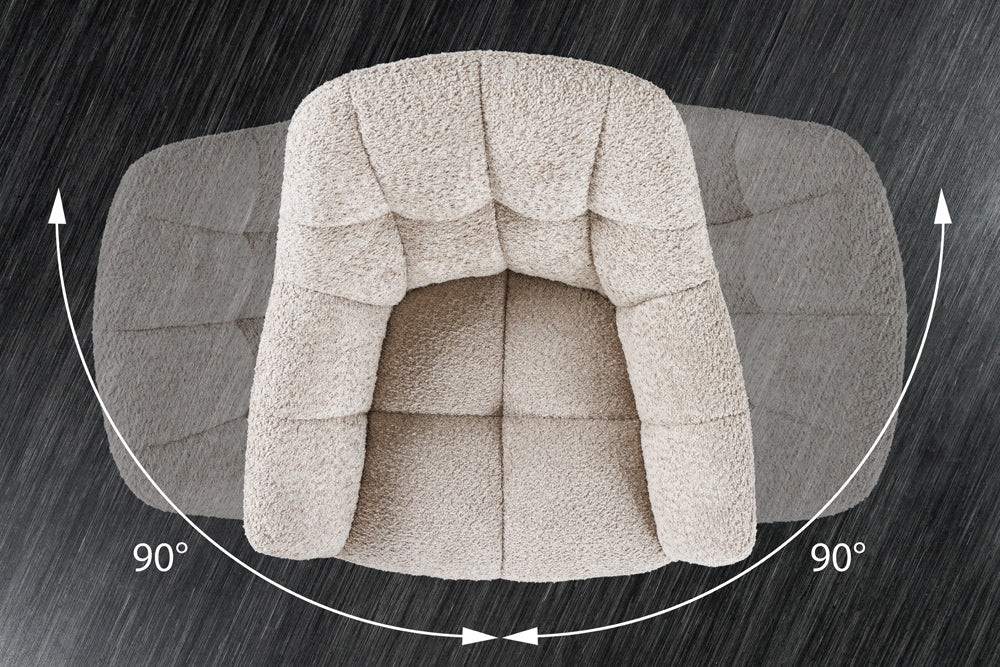 Chaise design rotative EUPHORIA velours marron rouille avec accoudoir structure métal noir