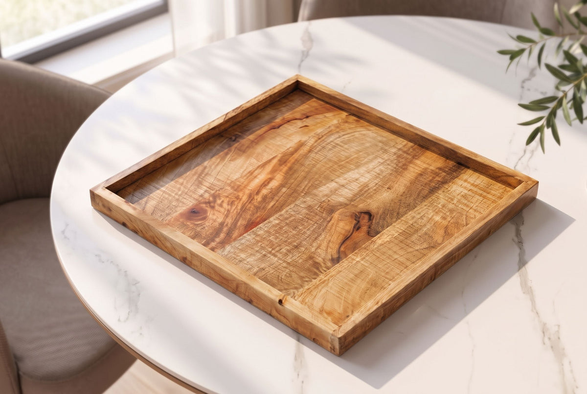 Plateau massif MAKASSAR Planche de service en manguier 50cm