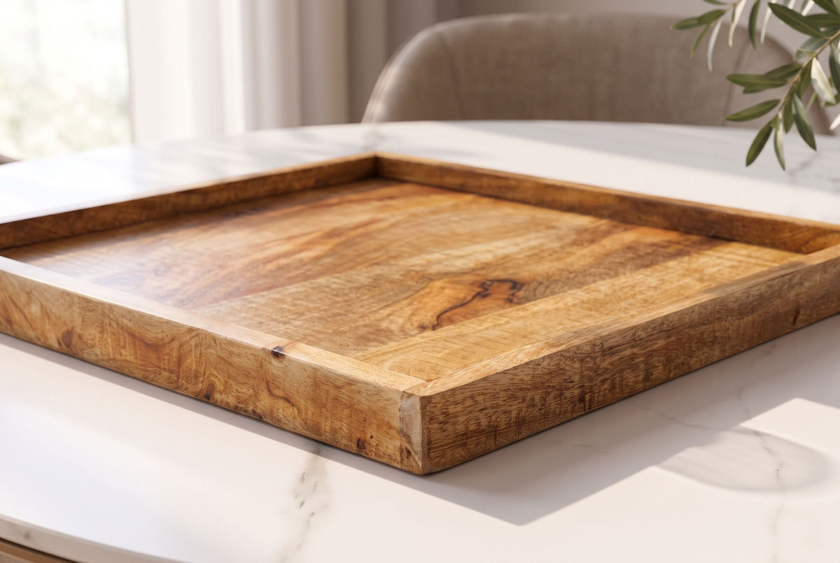 Plateau massif MAKASSAR Planche de service en manguier 50cm