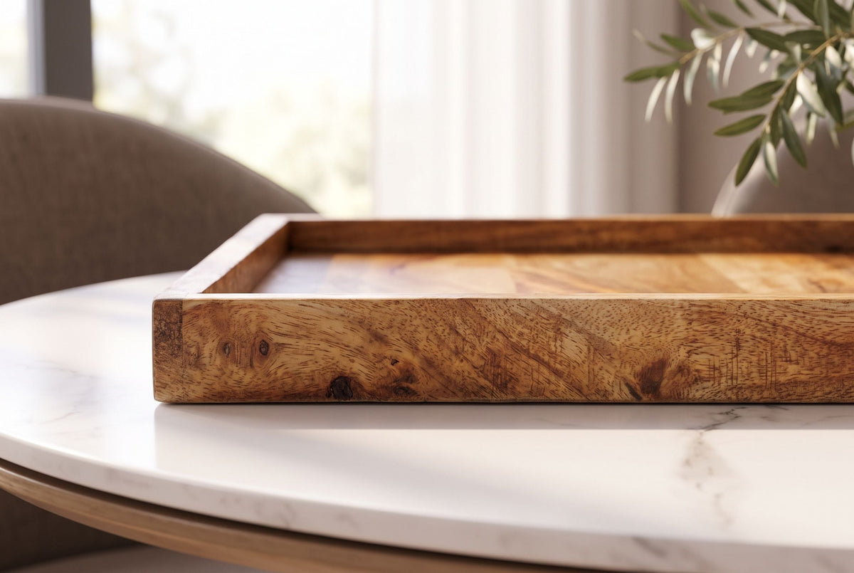 Plateau massif MAKASSAR Planche de service en manguier 50cm