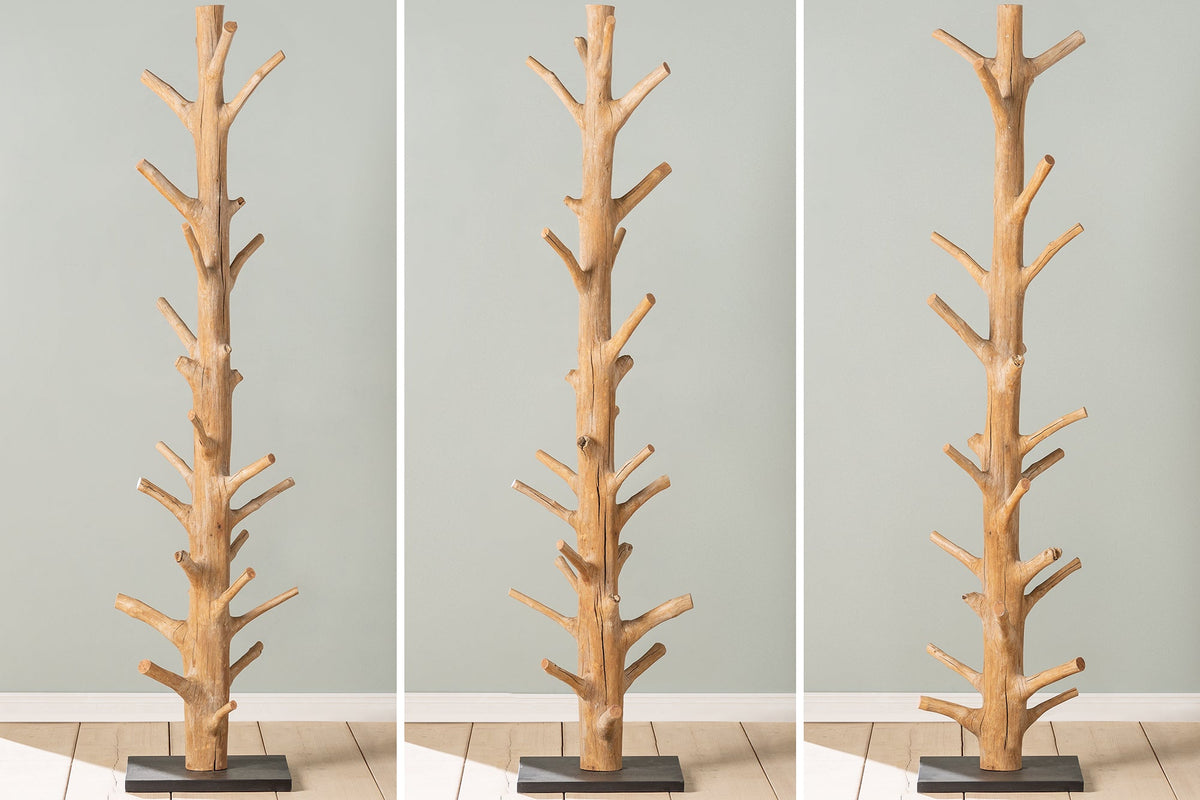 Porte-manteau massif TREE NATURE Porte-vêtements en bois naturel 170cm