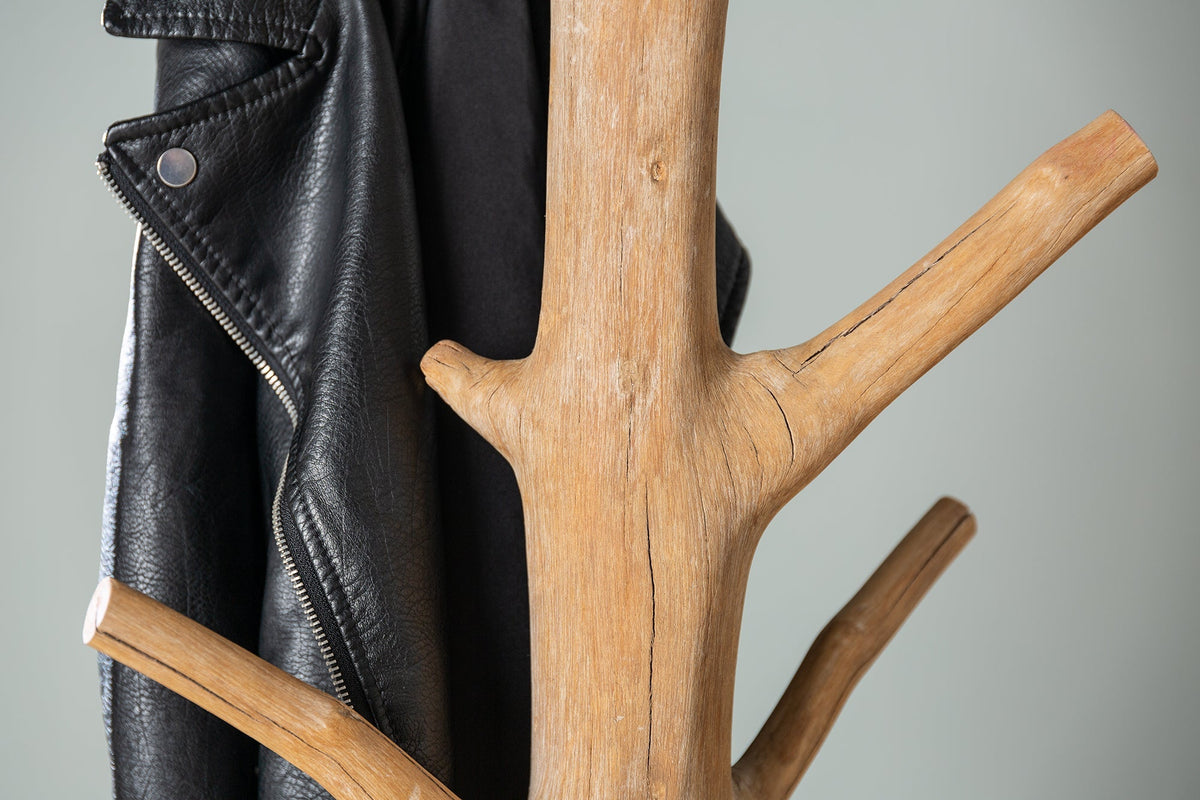 Porte-manteau massif TREE NATURE Porte-vêtements en bois naturel 170cm