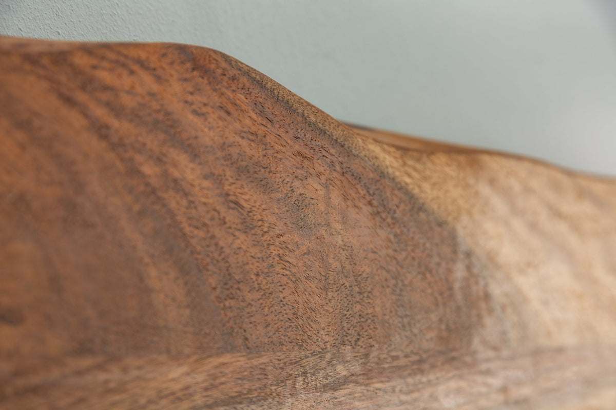 Porte-manteau mural en bois massif MAMMUT 80cm marron finition pierre Sheesham 6 patères