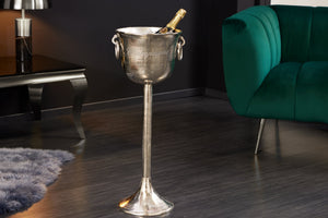 Refroidisseur de champagne décoratif CHAMPAGNE 80cm refroidisseur de bouteille en métal argenté antique fait à la main