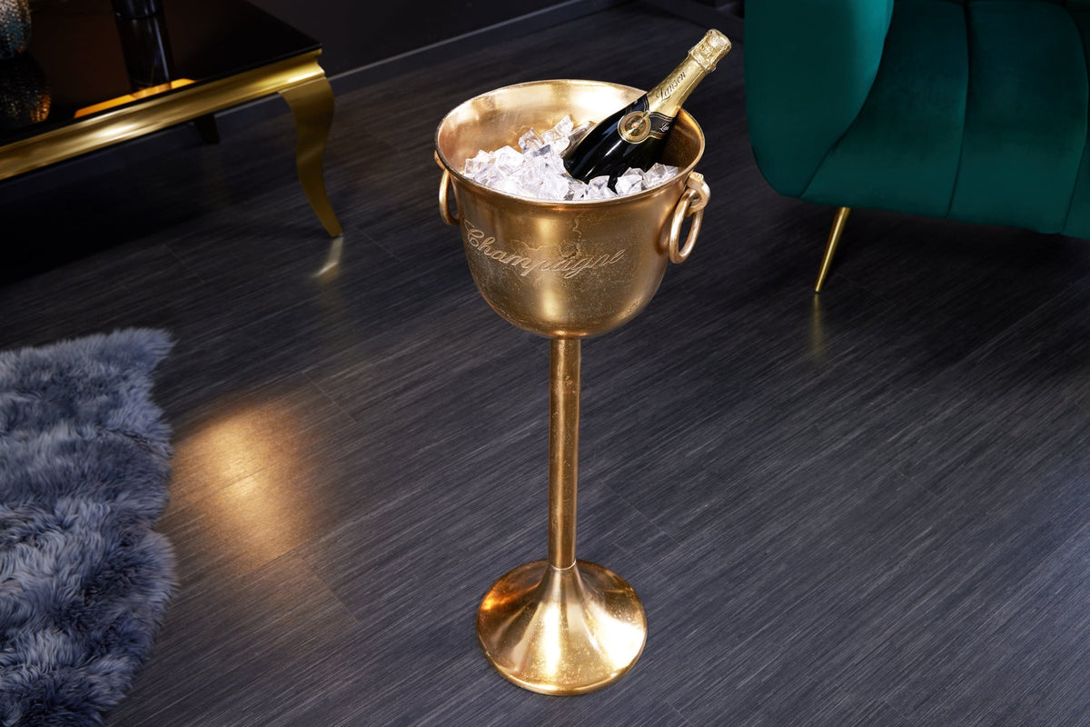 Refroidisseur de champagne décoratif CHAMPAGNE 80cm refroidisseur de bouteille en métal fait main en or antique