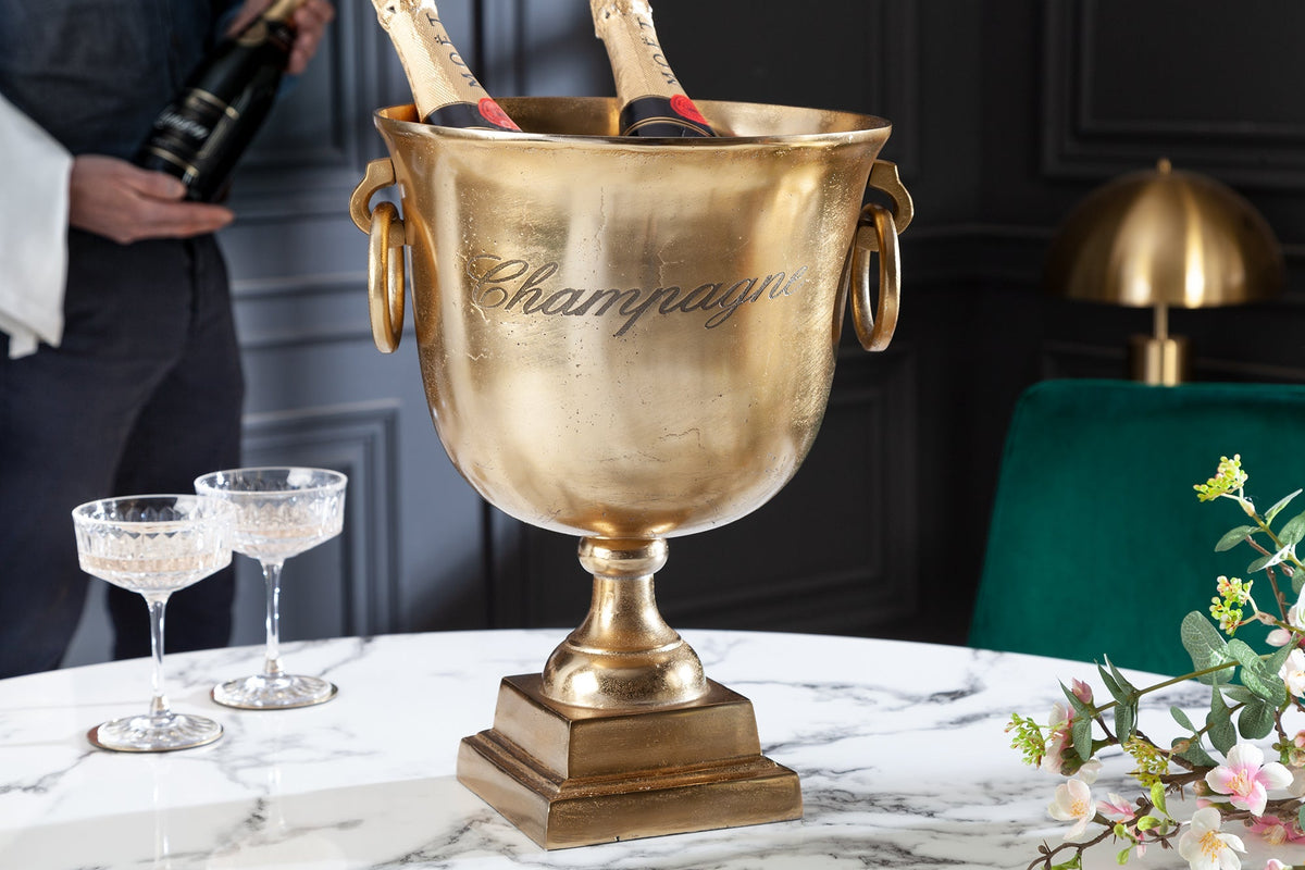 Refroidisseur de champagne élégant CHAMPAGNE Refroidisseur de bouteille doré 40 cm
