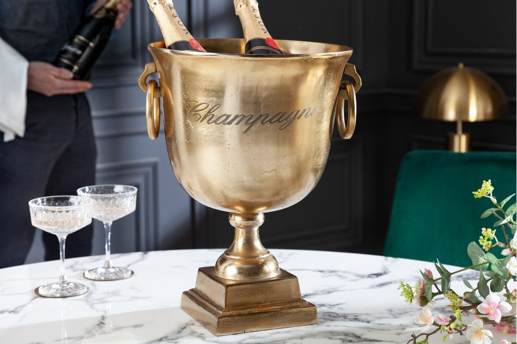 Refroidisseur de champagne élégant CHAMPAGNE Refroidisseur de bouteille doré 40 cm