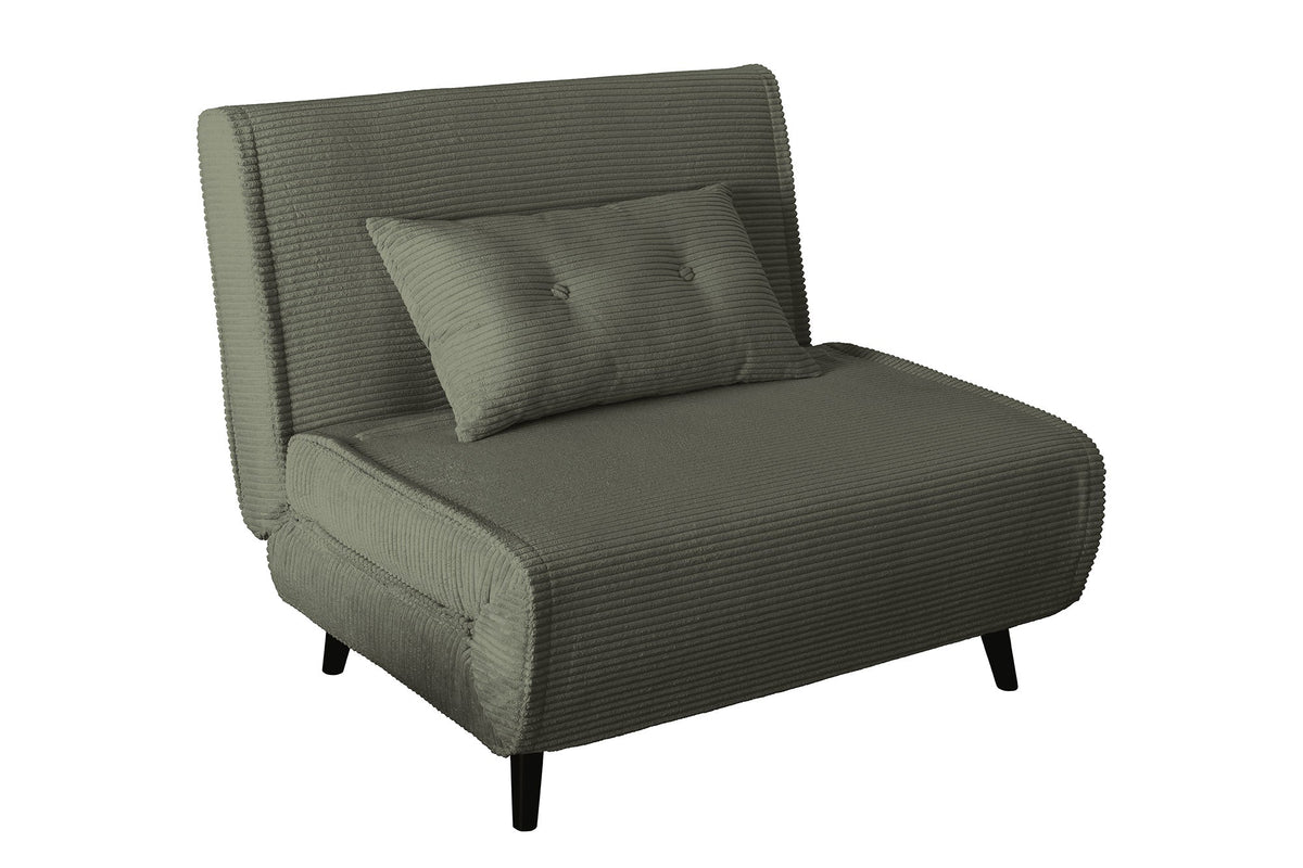 Retro fauteuil-lit SMART MULTIFUNCTION 100cm vert Cord fonction lit incl. coussin