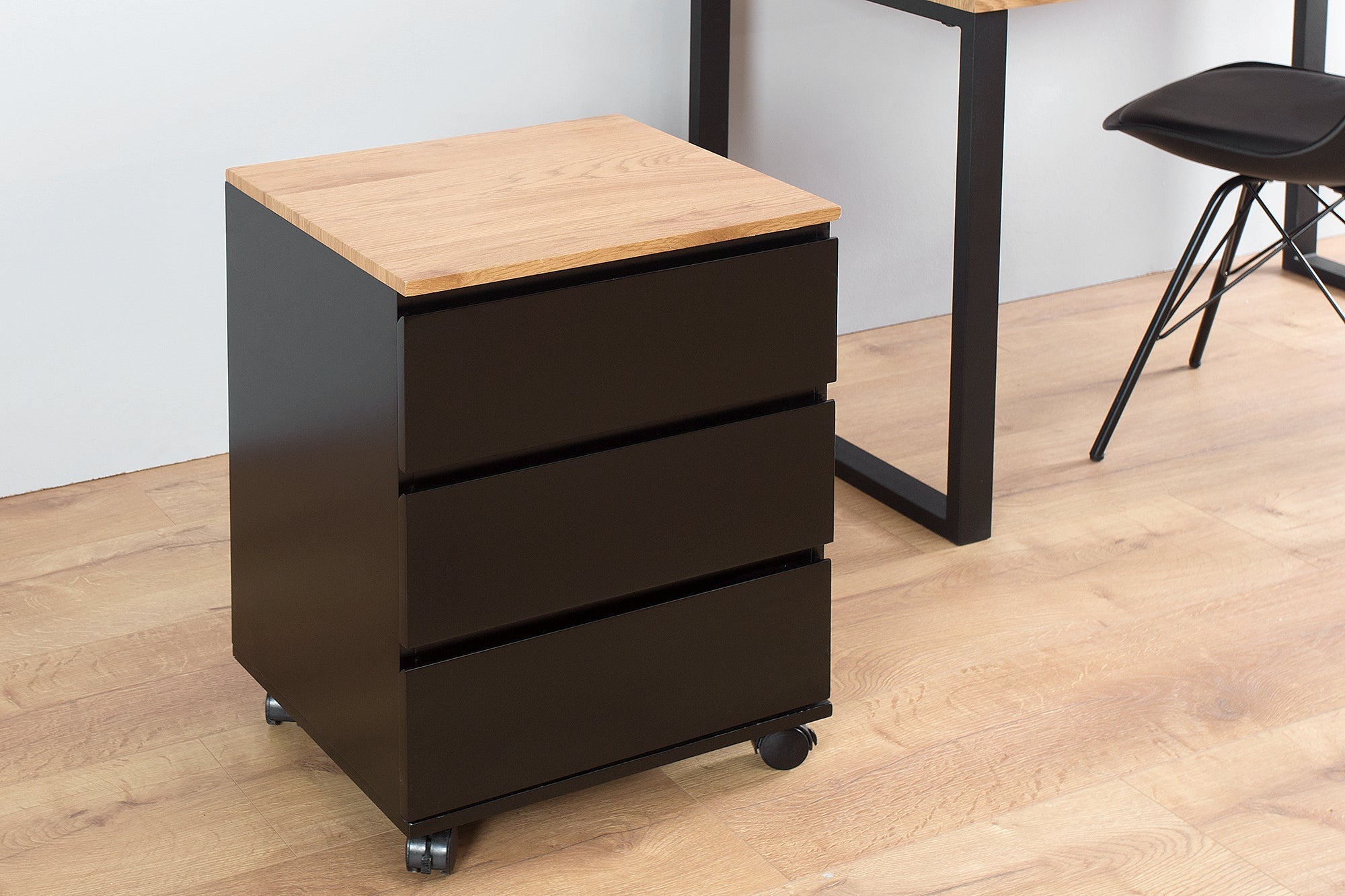 Roll conteneur moderne BIG DEAL 46cm chêne noir mat