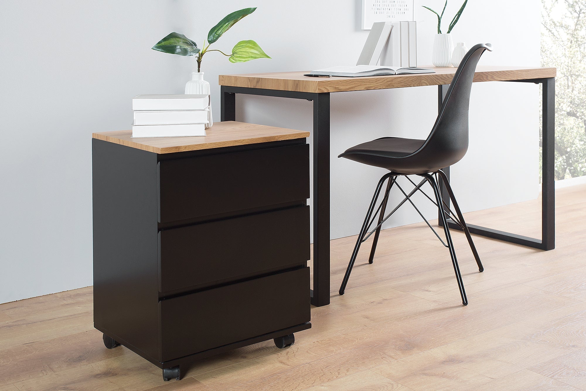 Roll conteneur moderne BIG DEAL 46cm chêne noir mat
