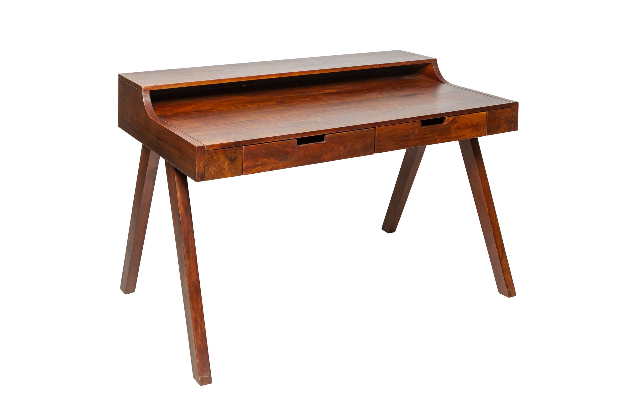 Secrétaire massif MONSOON 100cm bureau en acacia finition frappante