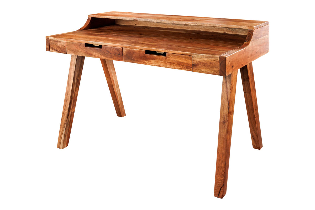 Secrétaire massif MONSOON 100cm bureau en bois d’acacia naturel