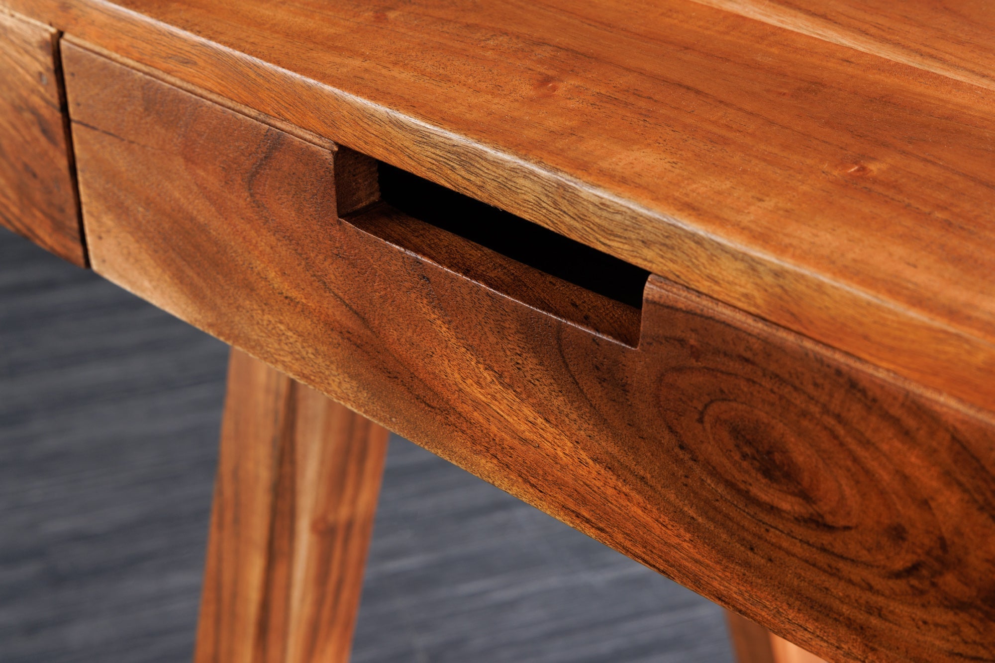 Secrétaire massif MONSOON 100cm bureau en bois d’acacia naturel