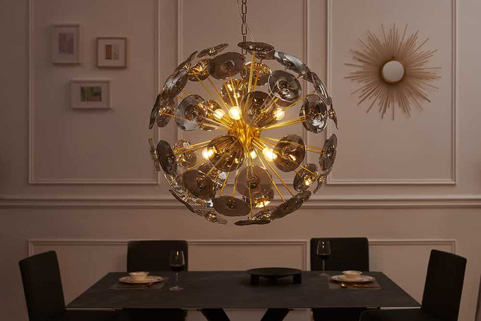 Suspension design moderne INFINITY HOME 65cm verre doré suspension