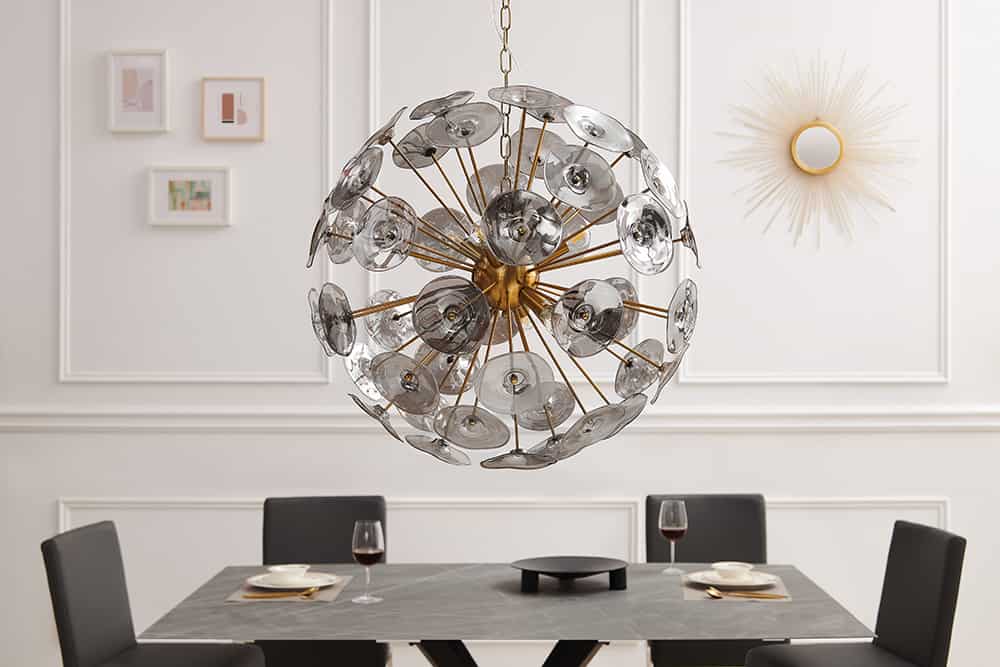 Suspension design moderne INFINITY HOME 65cm verre doré suspension