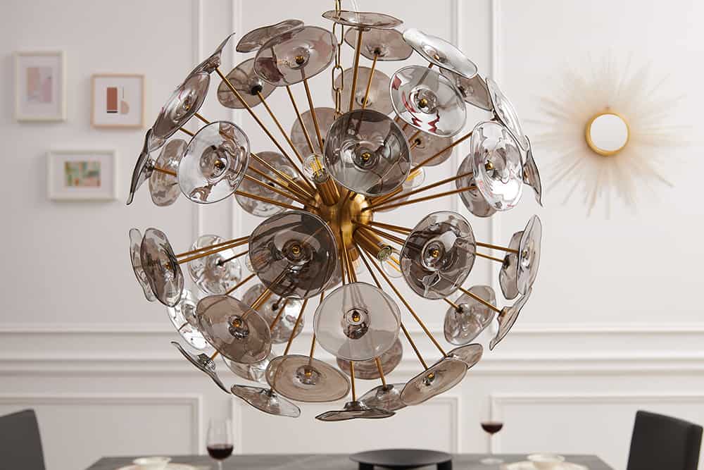 Suspension design moderne INFINITY HOME 65cm verre doré suspension