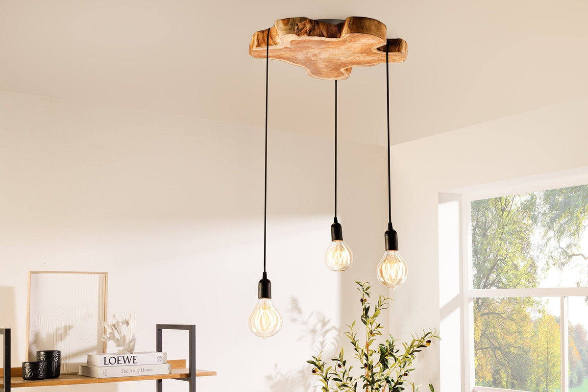 Suspension faite main HYPNOTIC 50cm longane naturel bois massif