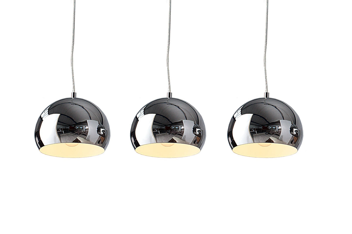 Suspension moderne 3 pièces CHROMAGON boule chromée