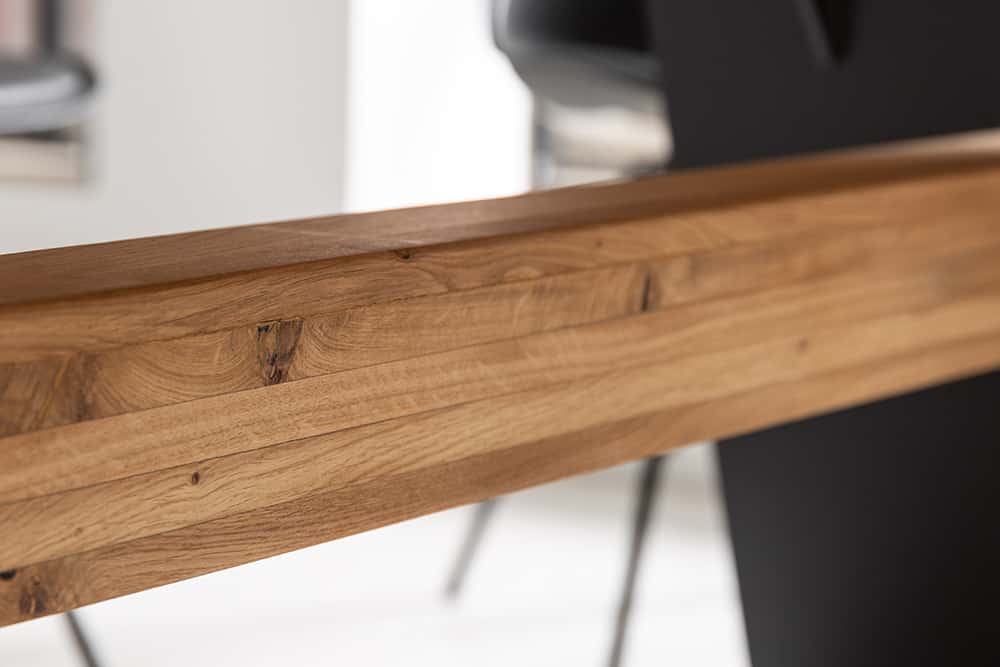GRAND OAK Mesa de comedor de 240 cm de diseño en roble silvestre natural macizo