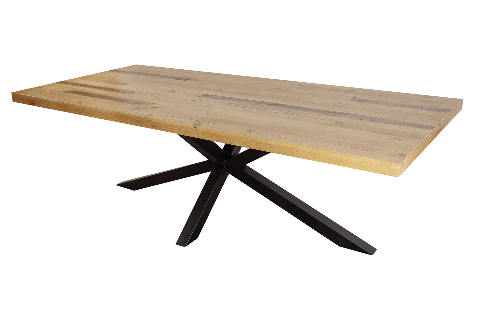 GALAXIE 200cm mesa de comedor de madera maciza vintage pino marrón reciclado diseño industrial