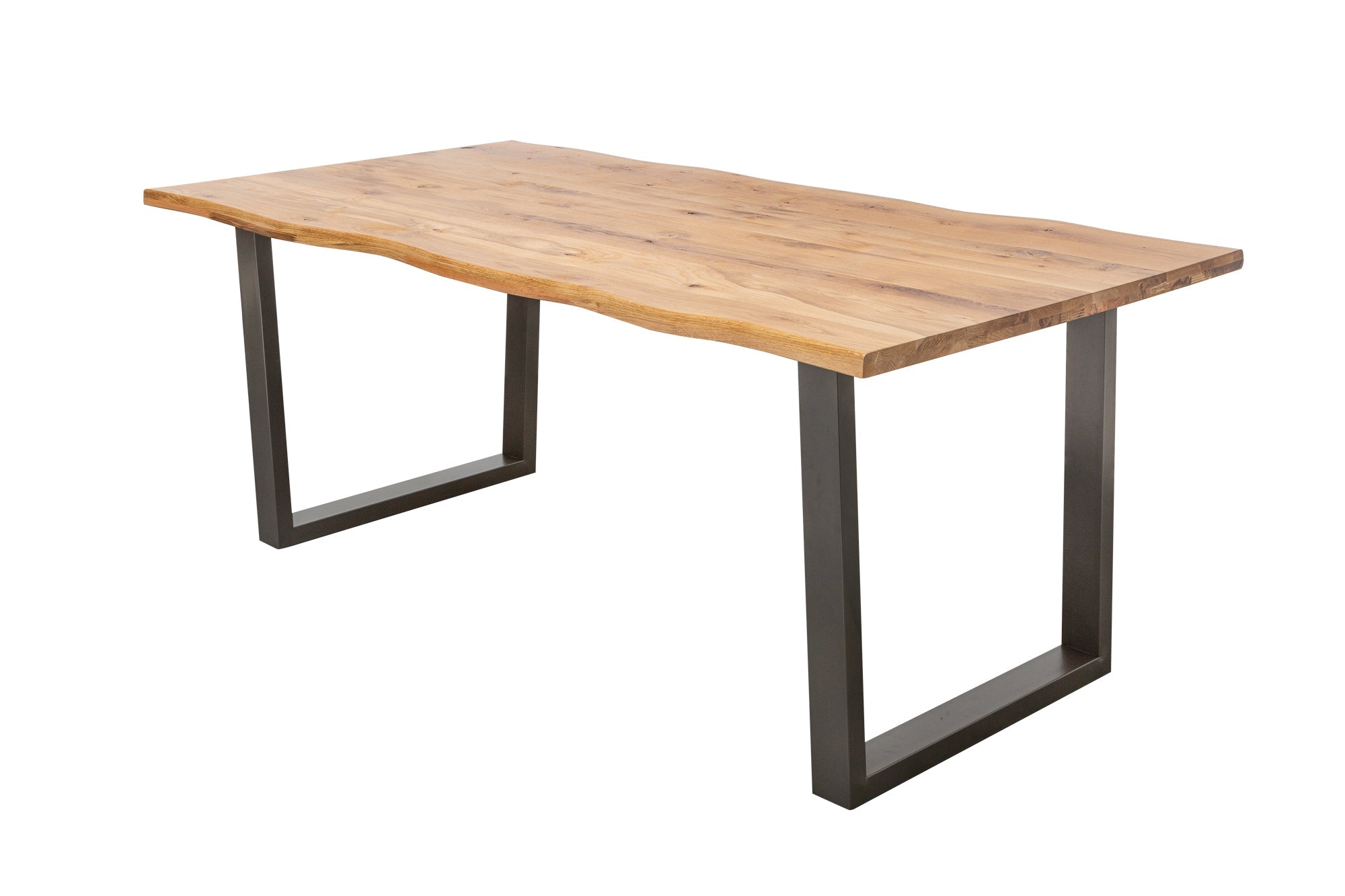 LIVING EDGE mesa de comedor de madera maciza 180cm roble silvestre natural aceitado marco de trineo