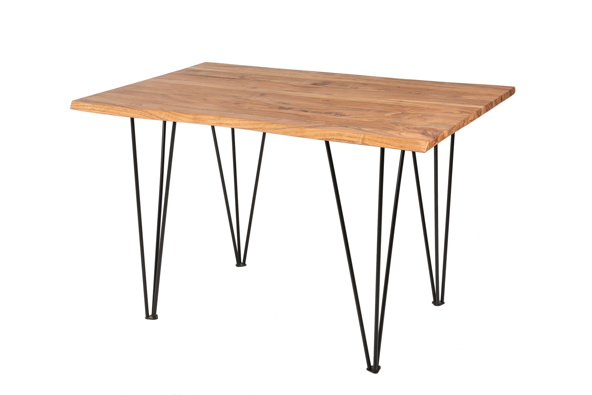 Mesa de comedor de madera maciza MAMMUT 120 cm acacia silvestre mesa de cocina escritorio borde de árbol patas de horquilla
