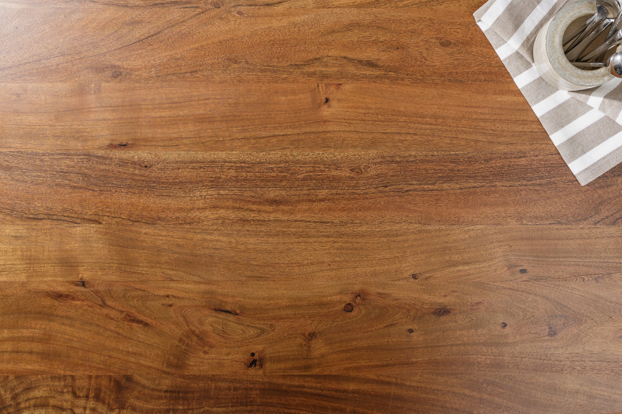 Mesa de comedor de madera maciza MAMMUT NATURE 160cm acacia negro X marco árbol borde superior 3,5cm