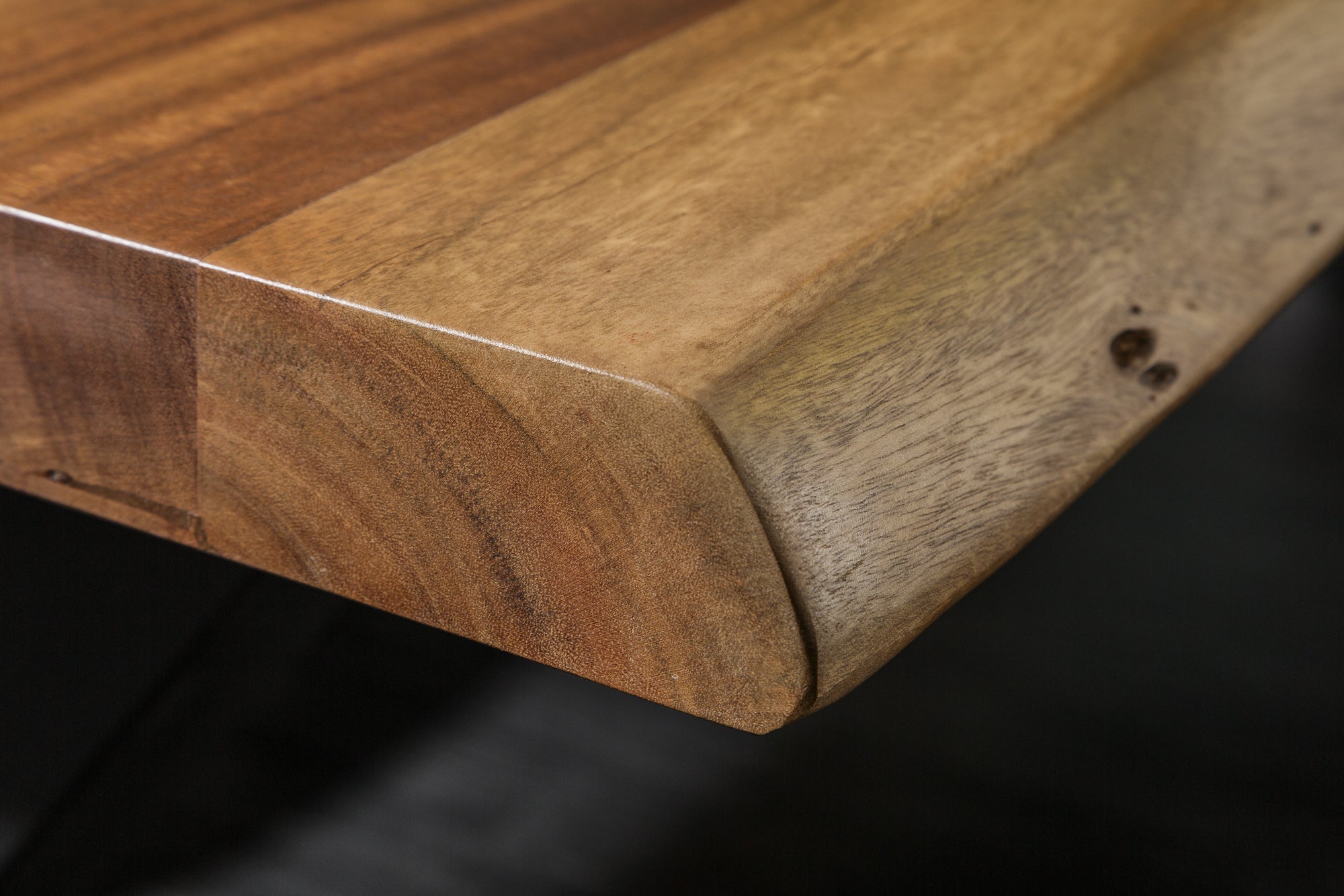 MAMMUT NATURE mesa de comedor de madera maciza 240cm acacia borde X marco 6cm tapa
