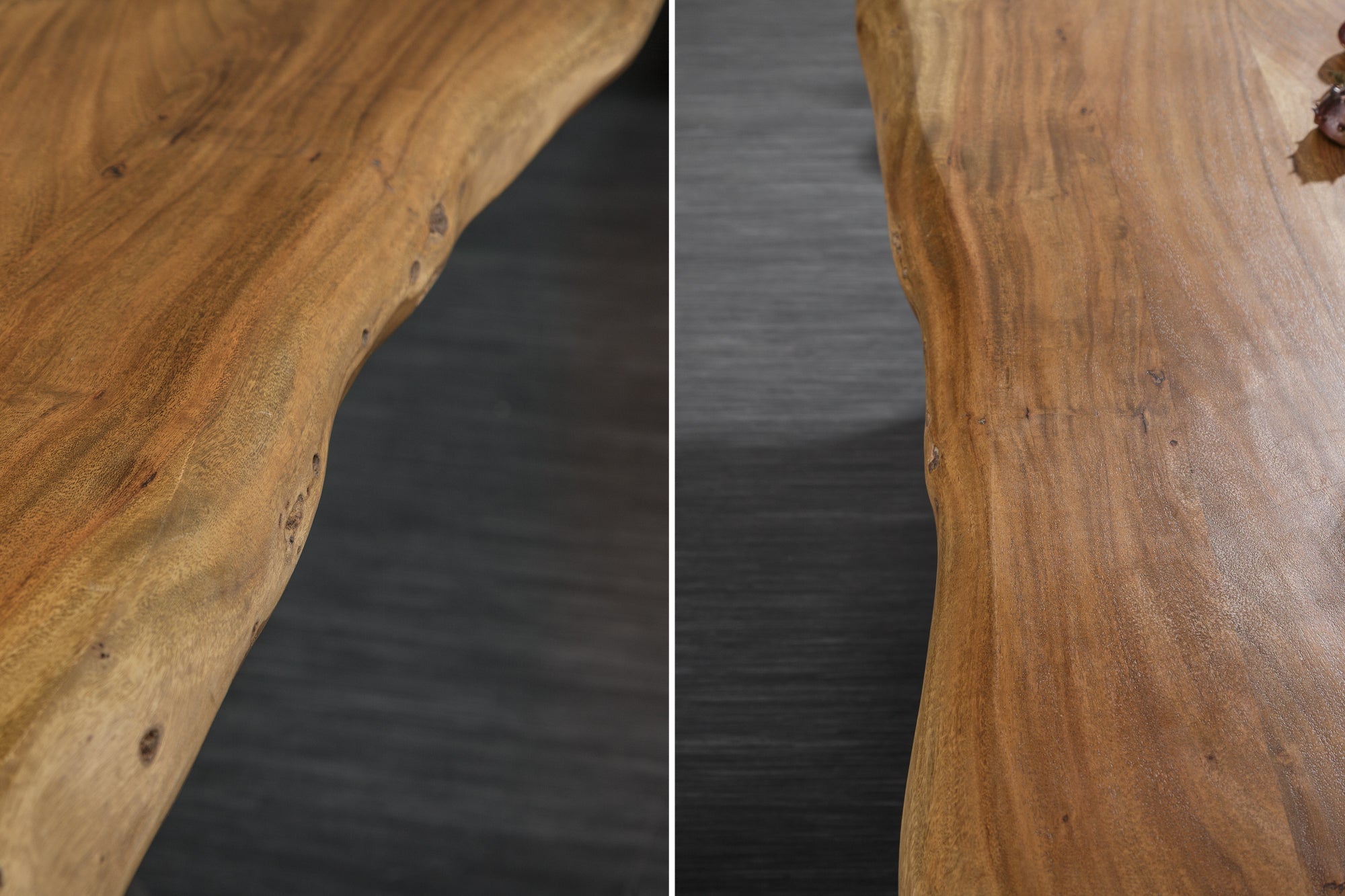 MAMMUT NATURE mesa de comedor de madera maciza 240cm acacia borde X marco 6cm tapa
