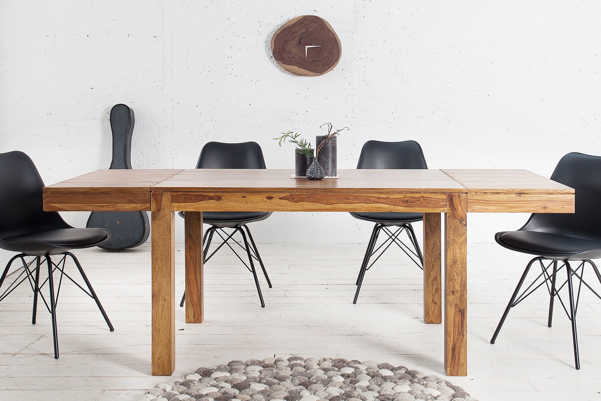 mesa de comedor de madera maciza-puro-120-200cm-piedra de haya-marron-acabado-con-extensiones_20976 (inv)