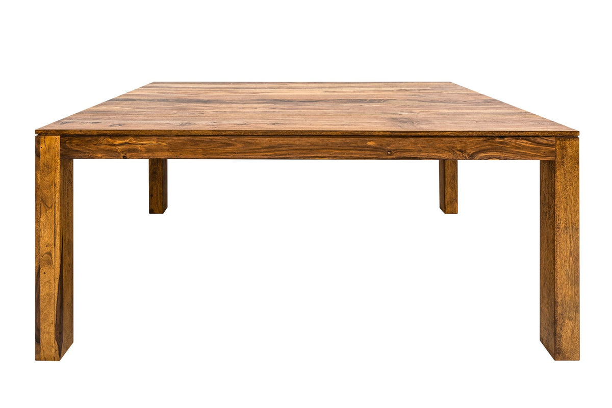 Table à manger en bois massif PURE 160-240cm finition pierre de Sheesham marron avec rallonges