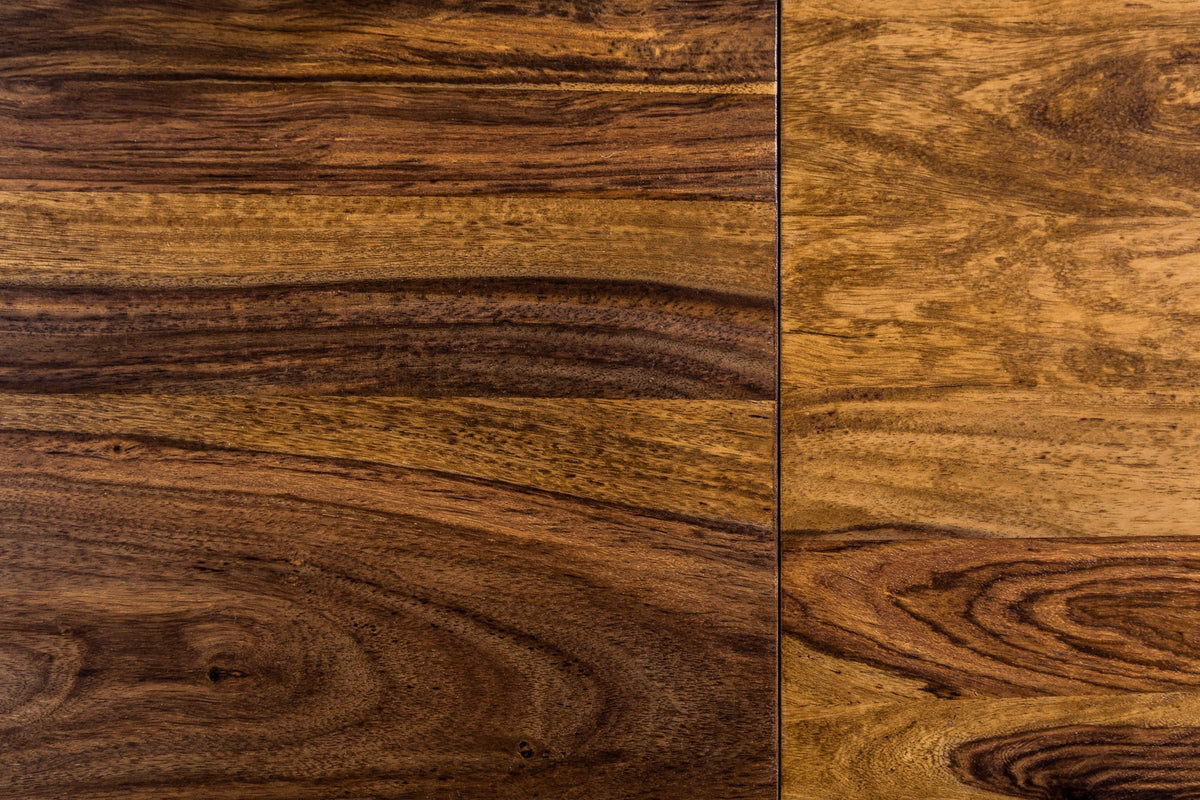 Table à manger en bois massif PURE 160-240cm finition pierre de Sheesham marron avec rallonges