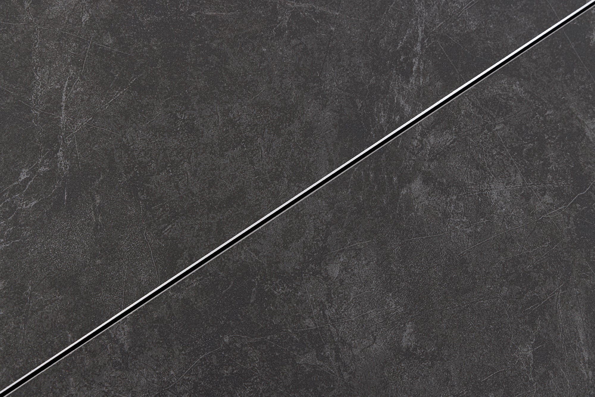 Table à manger extensible ETERNITY 160-200cm céramique gris graphite métal noir
