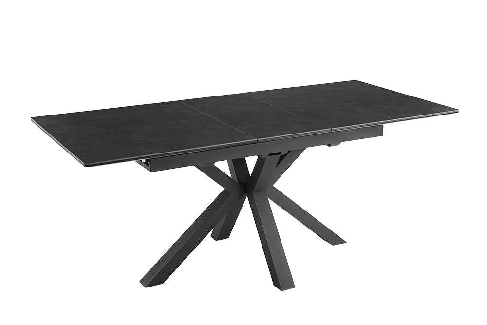 Table à manger extensible ETERNITY 160-200cm gris graphite céramique noir métal