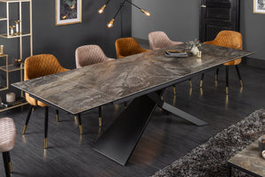 Table à manger extensible EUPHORIA 180-220-260cm céramique taupe anthracite fabriquée en Italie