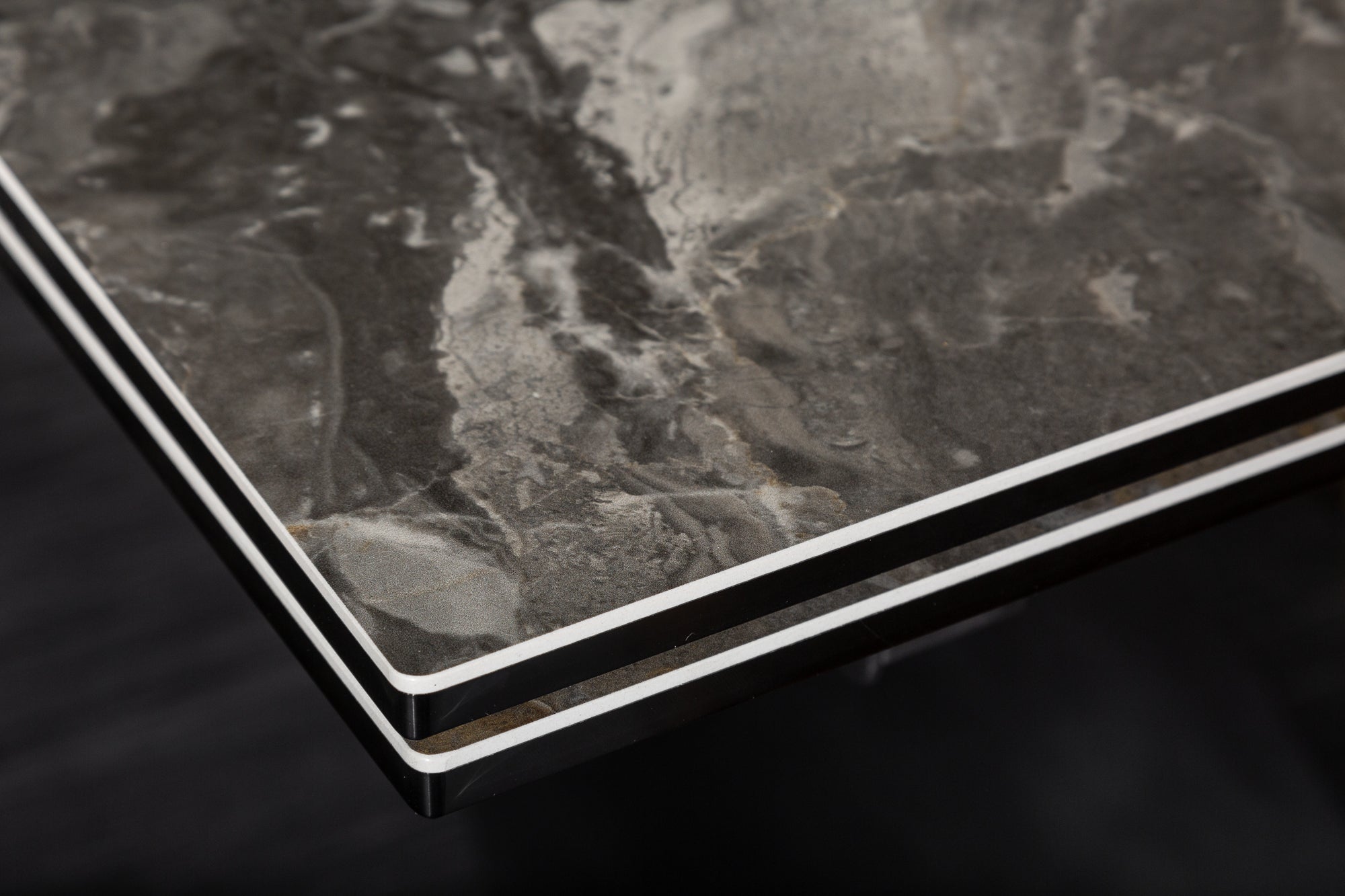 Table à manger extensible EUPHORIA 180-220-260cm céramique taupe anthracite fabriquée en Italie
