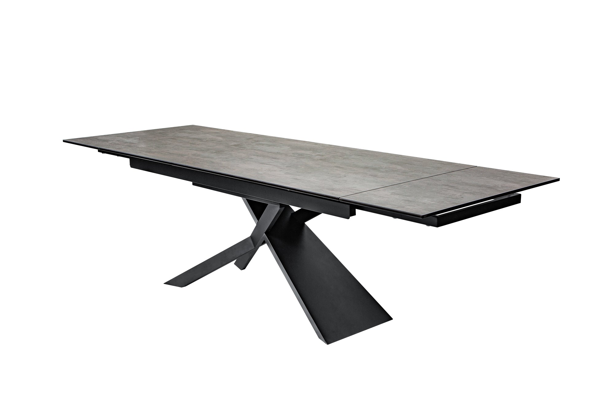 Table à manger extensible EUPHORIA 180-220-260cm en céramique de lave anthracite fabriquée en Italie