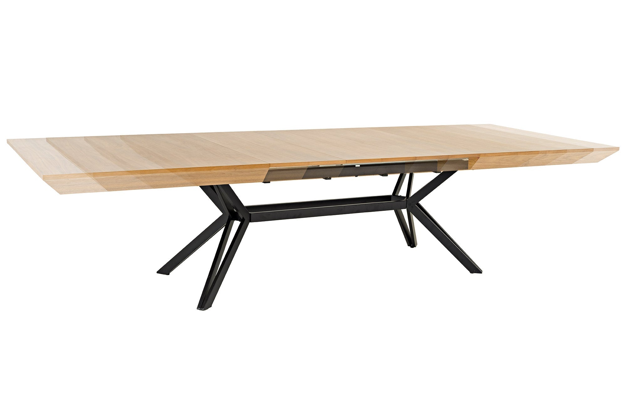 Table à manger extensible GIANT 200-320cm chêne naturel métal noir