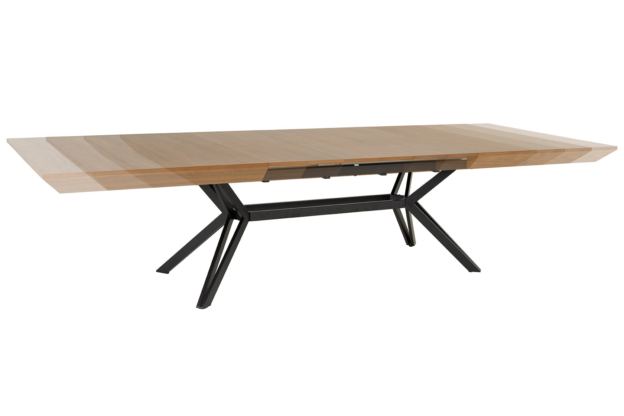 Table à manger extensible GIANT 200-320cm noyer naturel métal noir