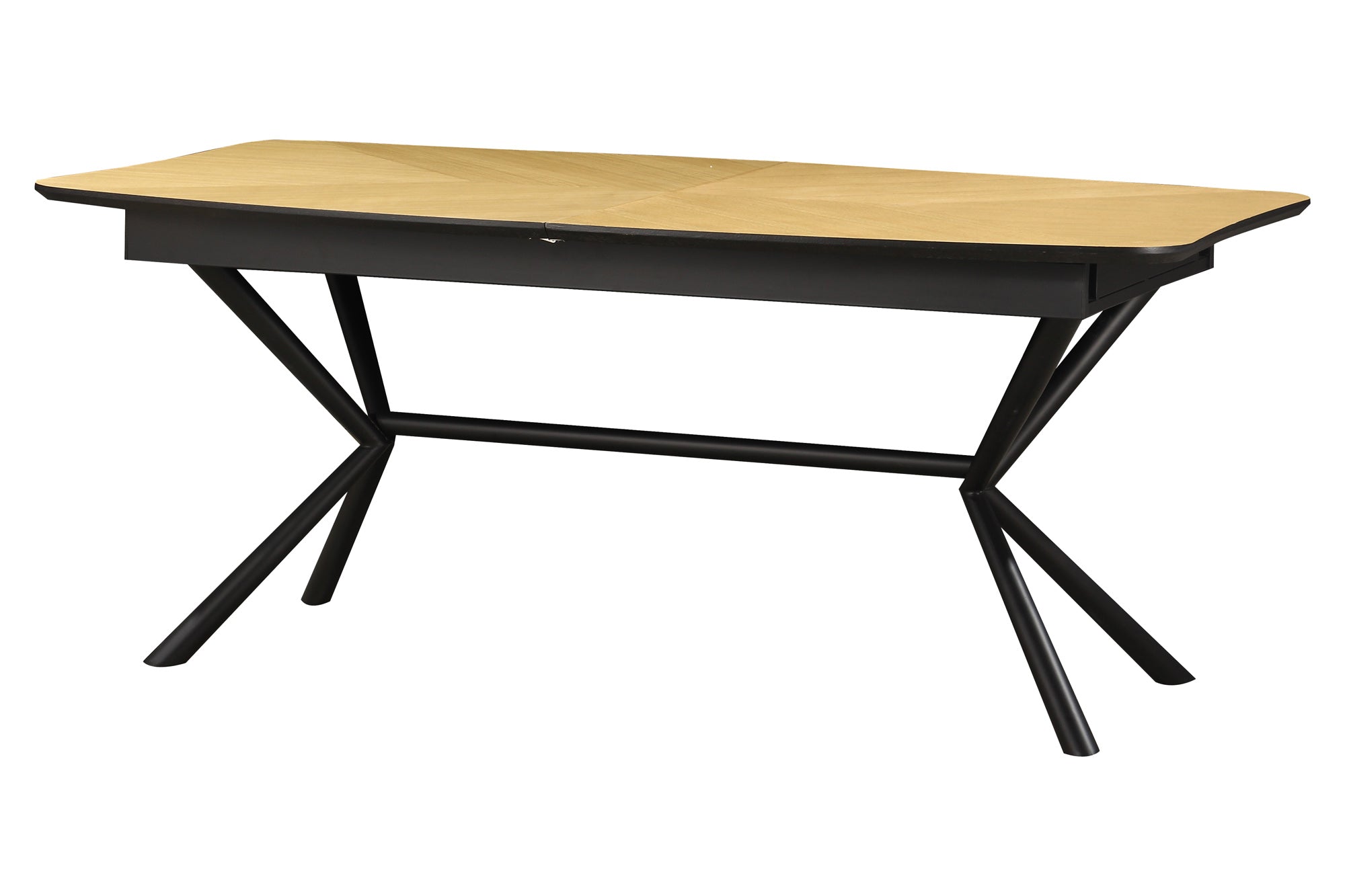 Table à manger extensible GRANDEZZA 180-270cm chêne naturel métal noir