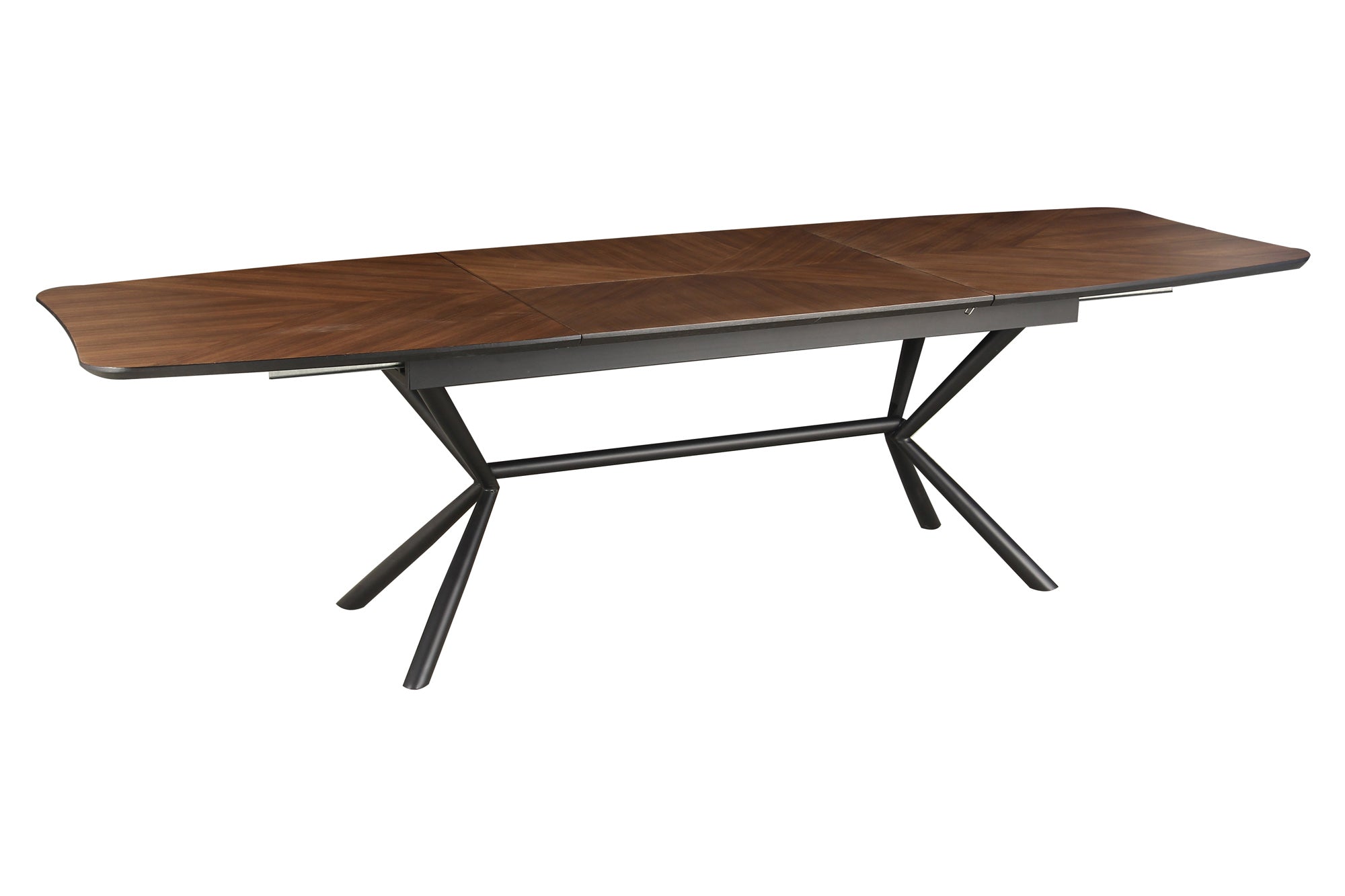 Table à manger extensible GRANDEZZA 180-270cm noyer naturel métal noir