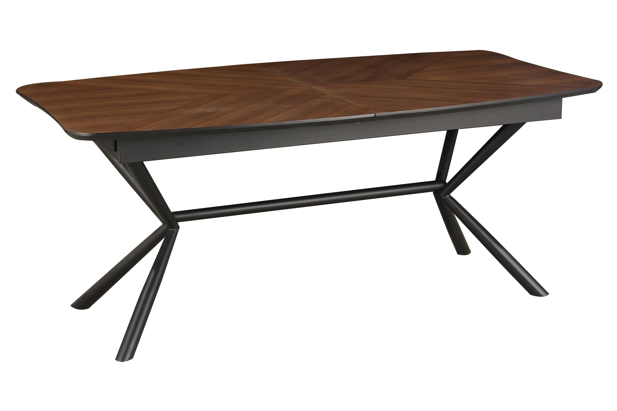 Table à manger extensible GRANDEZZA 180-270cm noyer naturel métal noir