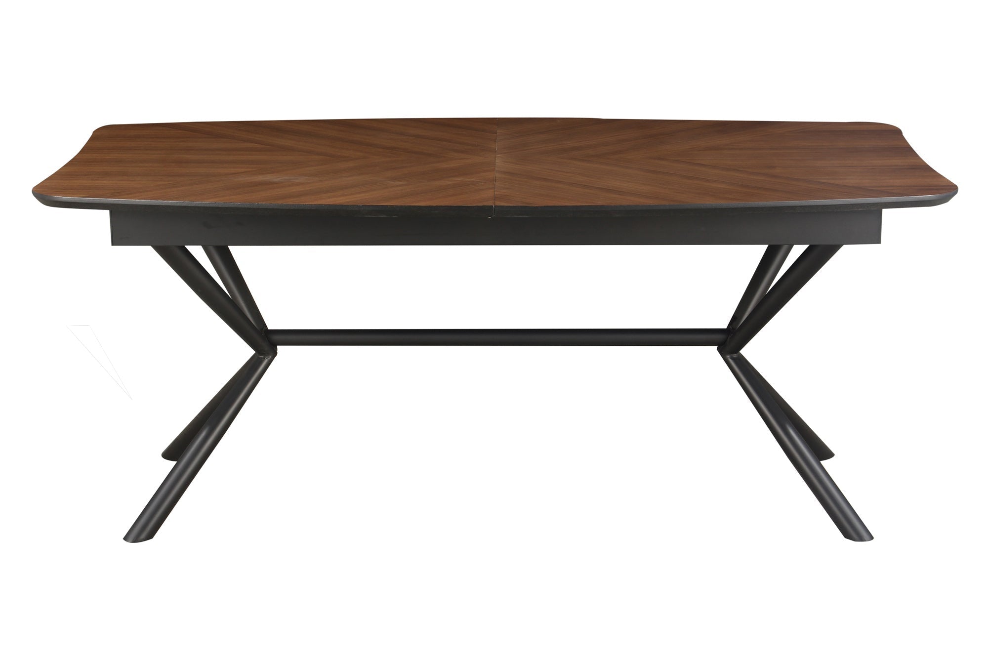 Table à manger extensible GRANDEZZA 180-270cm noyer naturel métal noir