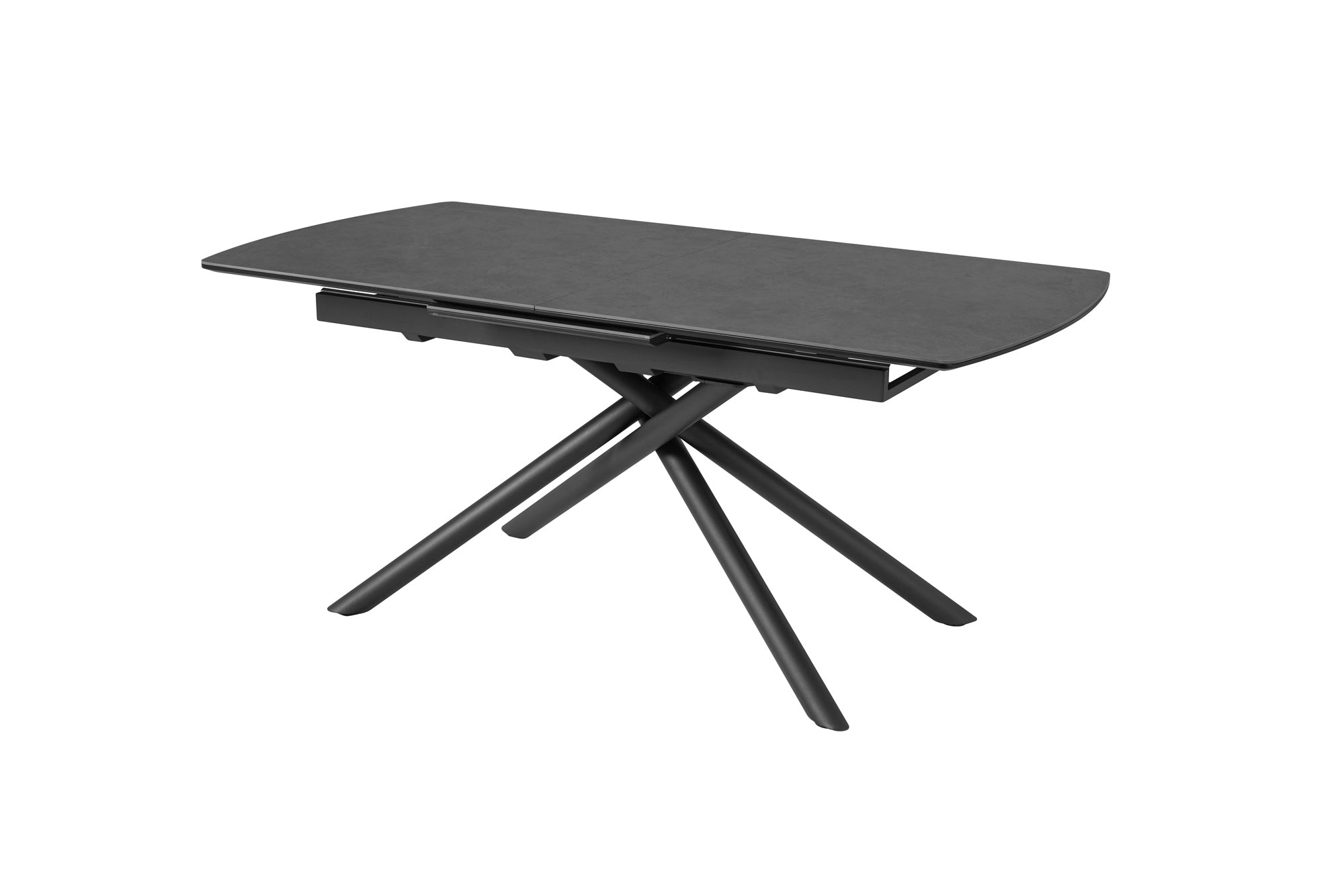 Mesa de comedor extensible MIKADO 180-230 cm grafito negro cerámica estructura estrella