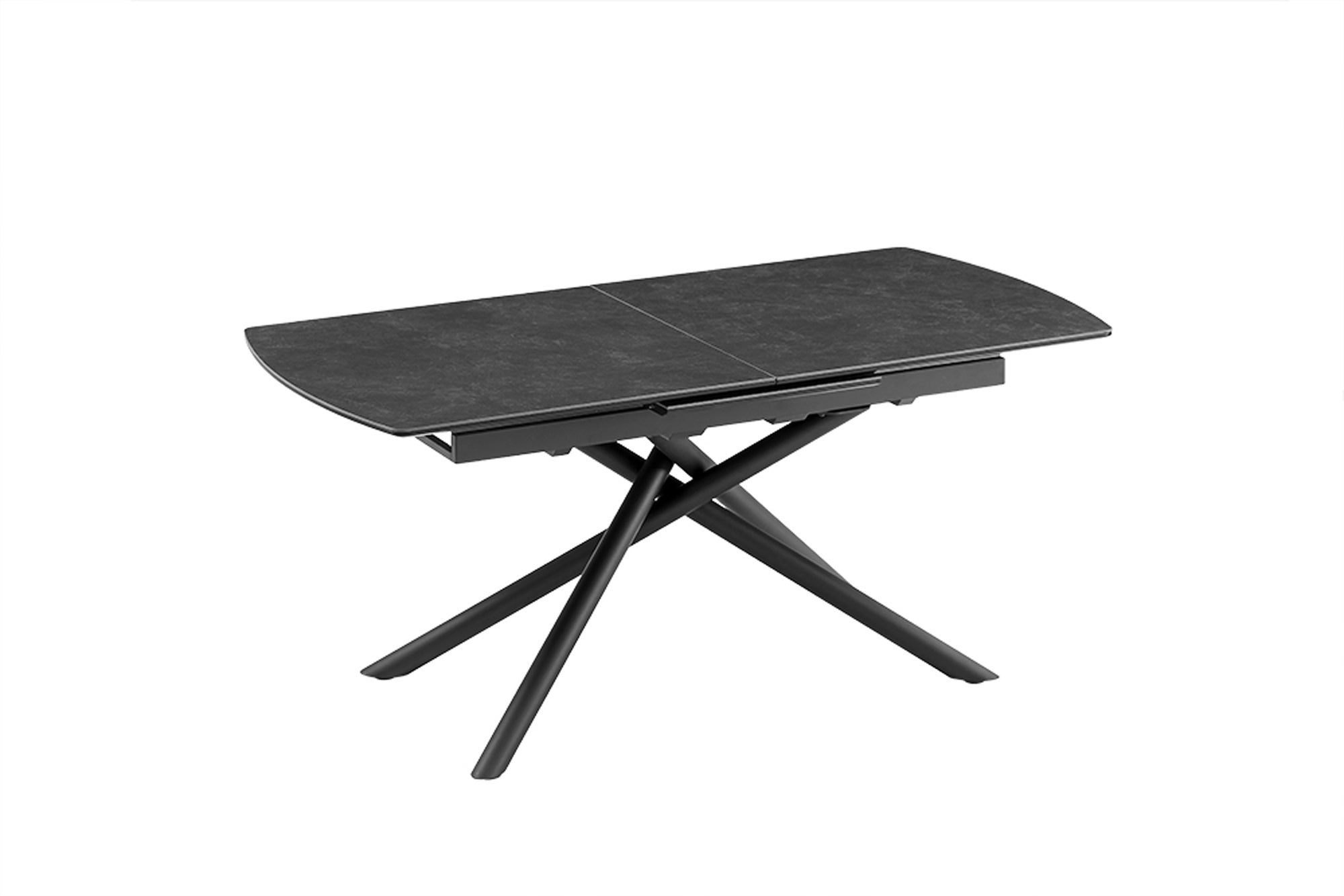 Mesa de comedor extensible MIKADO 180-230 cm grafito negro cerámica estructura estrella