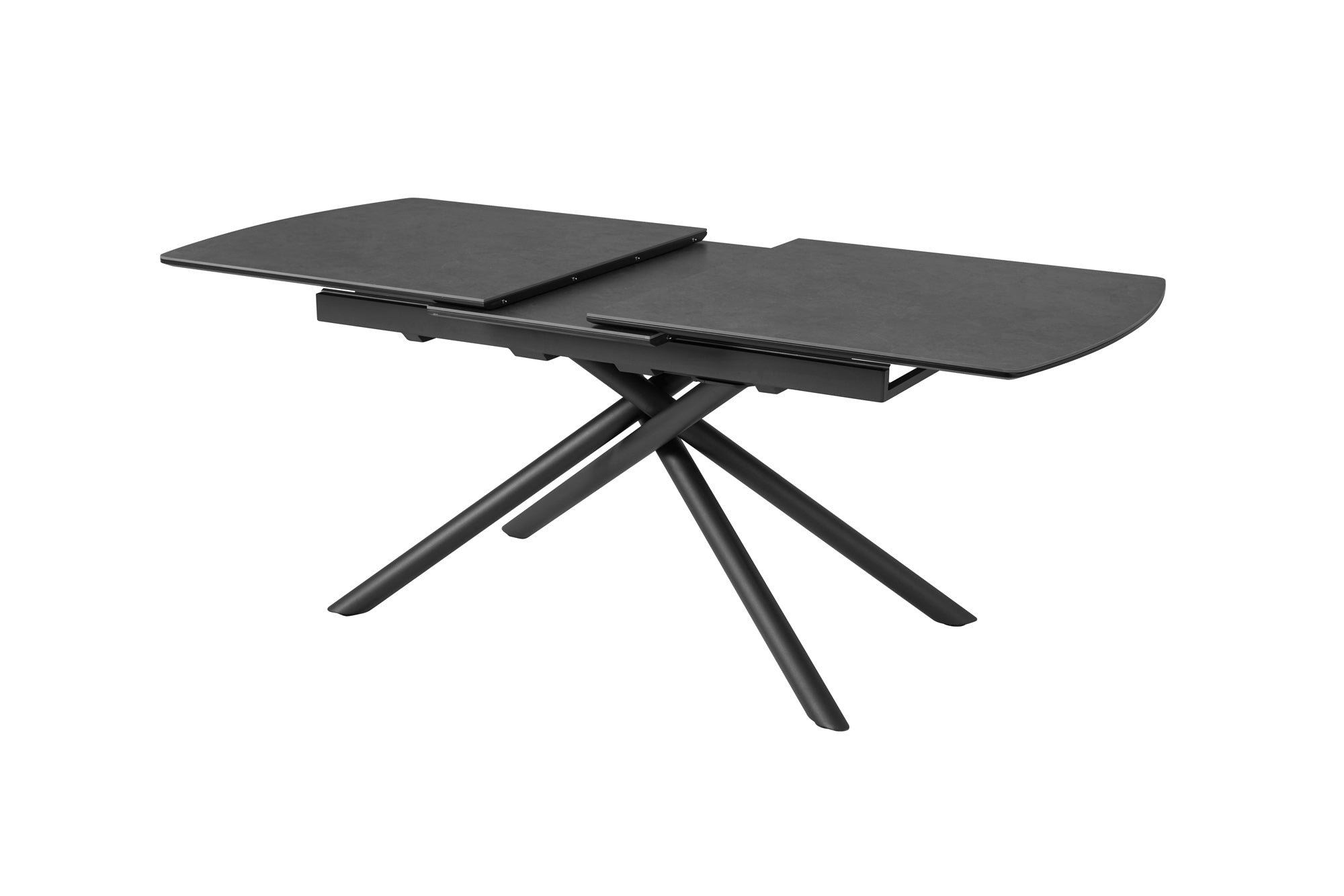 Mesa de comedor extensible MIKADO 180-230 cm grafito negro cerámica estructura estrella