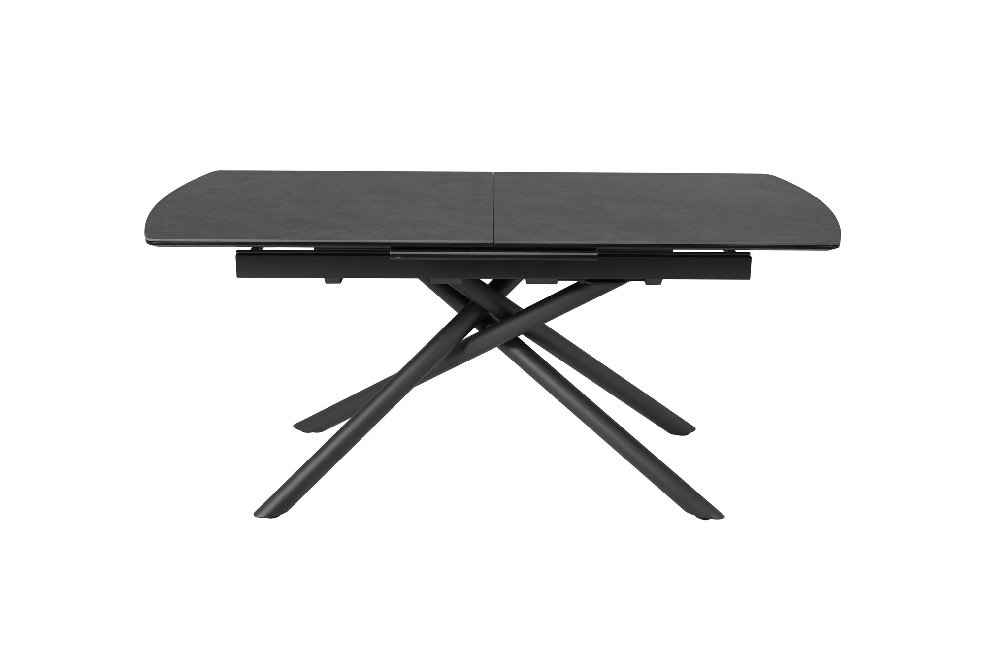 Mesa de comedor extensible MIKADO 180-230 cm grafito negro cerámica estructura estrella
