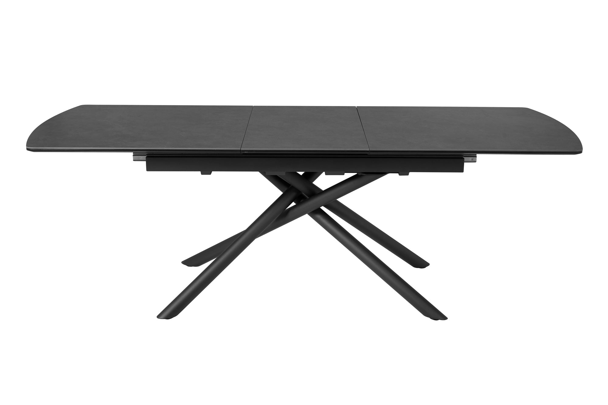 Mesa de comedor extensible MIKADO 180-230 cm grafito negro cerámica estructura estrella