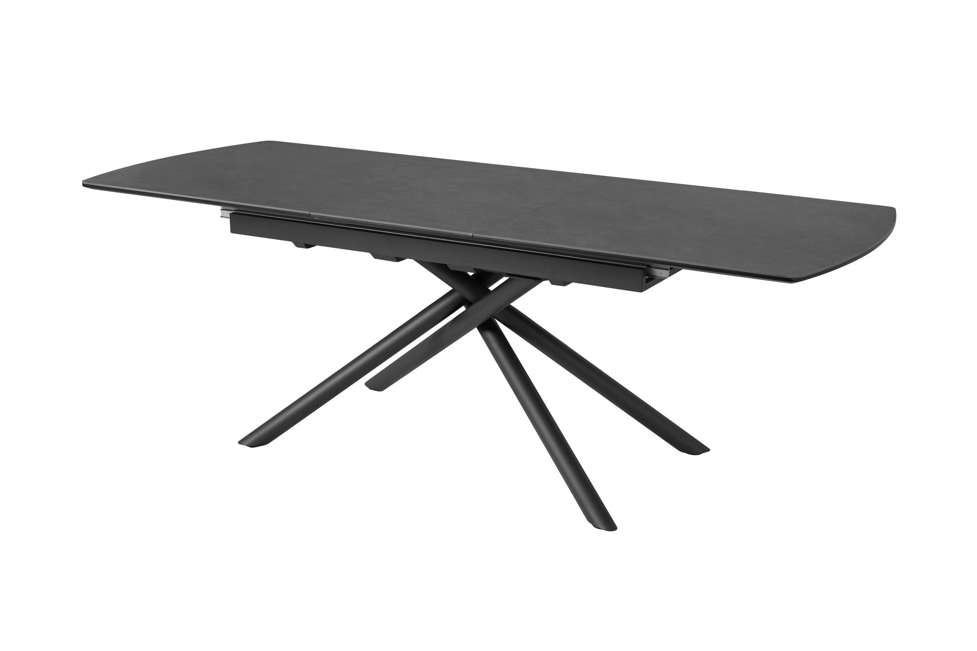 Mesa de comedor extensible MIKADO 180-230 cm grafito negro cerámica estructura estrella